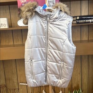 Liz Claiborne Silver Metallic Vest